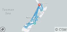  Budget NZ inbegrepen vanuit Christchurch - 21 dagen - 28 bestemmingen 