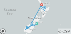  Totally New Zealand From Christchurch - 14 days - 17 destinations 