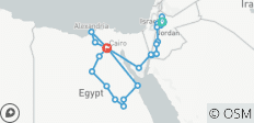  Toute la Jordanie et l\'Égypte par voie terrestre (25 destinations) - 25 destinations 