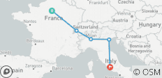  Paris to Rome by Train (Classic, Summer, 9 Days) - 5 destinations 