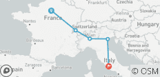  Paris to Rome by Train (Classic, Winter, 9 Days) - 5 destinations 