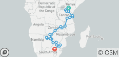  Nairobi to Johannesburg 33 Days Overlanding - 27 destinations 