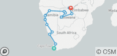  Du Cap aux chutes Victoria 22 jours en Overlanding - 14 destinations 