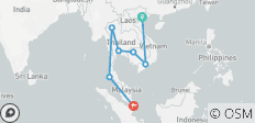  22 Dagen Vietnam, Cambodja en Thailand met Singapore Verlenging (privégids &amp; chauffeur） - 7 bestemmingen 