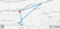  Assam Meghalaya Paquete turístico - 7 destinos 