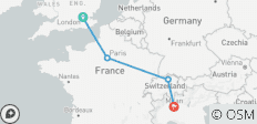  9 Day From London to Milan by train(London, Paris, Zurich, and Milan.) - 4 destinations 