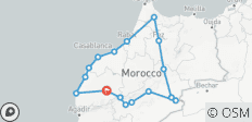  Circuit de 15 jours de Marrakech à Chefchaouen, villes impériales et camp de luxe dans le désert de l\'Erg Chebbi - 17 destinations 