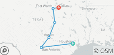  Der große Texaner (Umgekehrte Reiseroute) - 6 Destinationen 