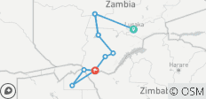 11 - Days of Great Safari Expedition: Busanga Plains, Kafue, Mosi-oa-Tunya (Zambia), Chobe (Botswana) and Victoria Falls (Zimbabwe).