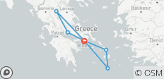  Athens to Mykonos &amp; Santorini and Meteora Adventure with Flight Included - 8 destinations 