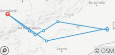  Circuit de 5 jours au départ de Marrakech via les villages berbères, les montagnes de l\'Atlas, le désert du Sahara de Merzouga - 9 destinations 