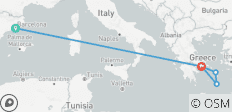  Mediterranean Marvels | Barcelona, Athens, Mykonos &amp; Santorini - 5 destinations 