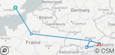  London, Paris and Munich in 10 Days - 9 destinations 