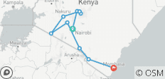  12 jours de trekking au Mont Kenya avec Masai Mara, Nakuru, Naivasha, Amboseli et Tsavo West Wildlife Safari 2025 - 11 destinations 