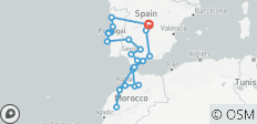  Madrid naar Portugal, Andalusië &amp; Marokko Superieur - 18 dagen - 27 bestemmingen 