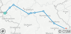  Deutsche Flusslandschaften von Trier nach Passau (Trier - Passau) (9 Destinationen) - 9 Destinationen 