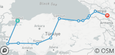  14-daagse privé-engelsvakantie in TURKIJE &amp; GEORGIË | Een grote reis langs sultans en vorsten! (Volledig Begeleid) - 12 bestemmingen 
