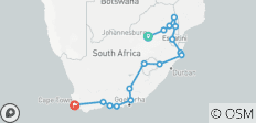  Das Beste von Südafrika (20 Tage) - Johannesburg, Kruger, Swasiland, Lesotho, Garden Route und Kapstadt - 17 Destinationen 