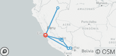  Höhepunkte Perus mit dem Zusatz Fluss Amazonas - Tage 1 - 12 Lima - 11 Destinationen 