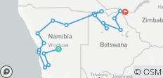  Trans-Kalahari Odyssey: 21 dagen door Namibië, woestijn, Botswana, delta en Victoria Watervallen - 20 bestemmingen 