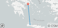  Athens &amp; beach stay in Crete - 3 destinations 