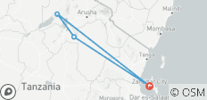  3-Tage Tarangire &amp; Ngorongoro Luxus-Safari von &amp; nach Sansibar - 4 Destinationen 