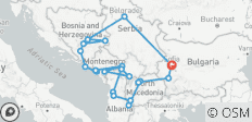 Les Ultimes Balkans : 8 pays en 15 jours - Découvrez la Bulgarie, la Serbie, la Bosnie-Herzégovine, la Croatie, le Monténégro, le Kosovo, l\'Albanie et la Macédoine du Nord. - 21 destinations 