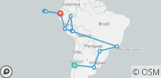  Best of South America with Amazon &amp; Galápagos Cruises Santiago → Guayaquil (2026) - 24 destinations 