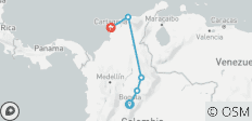  Circuit personnalisé en Colombie avec la côte caraïbe, voiture privée et guide - 5 destinations 