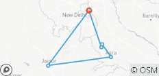  Circuit de 6 jours dans le Triangle d\'Or avec Mathura Vrindavan - Taj Mahal lever/coucher du soleil - 6 destinations 