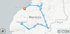  Marrakesch nach Casablanca über Sahara, Fes &amp; Rabat - 5 Tage Privatreise - 18 Destinationen 