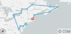  Oost-Canada en VS met New England Cruise New York City → Boston (2026) - 15 bestemmingen 