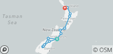  Nouvelle-Zélande amplifiée (vers le nord) (28 destinations) - 14 destinations 