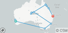  Australia Round Trip - 24 Days of highlights Down Under - 14 destinations 