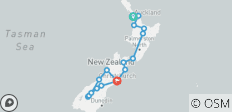  Neuseeland Unbedeckt (Südwärts) (34 Destinationen) - 17 Destinationen 