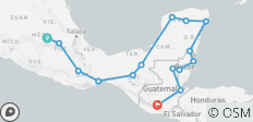  Mexico City to Guatemala - 15 destinations 