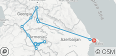  Circuit privé Découvrez le Caucase : Tour d\'horizon de l\'Arménie, de la Géorgie et de l\'Azerbaïdjan - 15 destinations 