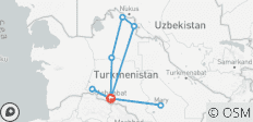  Customized 7-Day Best Turkmenistan Trip, Daily Start &amp; Private Guide - 9 destinations 