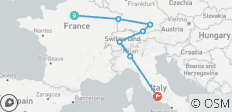  Europa Railroad: Eiffel Gleam, Alpine Stream &amp; Roman Dream - 7 destinations 