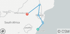  Safari Kruger con Eswatini (Inicio Durban (a partir del 29 de diciembre de 2025)) - 6 destinos 