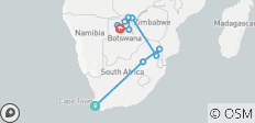  Cape to Delta Safari (Intra Tour Air Cape Town To Johannesburg) - 10 destinations 
