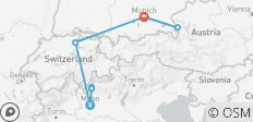  10 Tage durch das Herz Europas mit dem Zug: Mailand, Zürich &amp; München - 8 Destinationen 