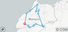  Circuit de 9 jours dans le désert et les villes impériales du Maroc - De Marrakech à la Perle Bleue - 17 destinations 