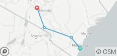  Kenya: 5-Day Mombasa/Tsavo East/Tsavo West/Amboseli/Nairobi - 4 destinations 
