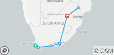  South Africa from Coast to Kruger - 7 destinations 