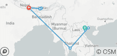  Schätze von Vietnam, Thailand, Nepal und Bhutan in 16 Tagen - 10 Destinationen 