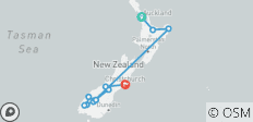  Kontraste von Neuseeland (mit interner Luft) - 13 Destinationen 