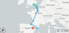  Londen naar Barcelona Quest (Standaard, Winter (tot maart \'27), Start Parijs, Klassiek) - 10 bestemmingen 