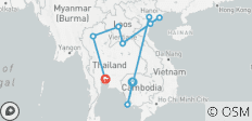  Essence de l\'Indochine et de la Thaïlande : Voyage de 21 jours à travers le Cambodge, le Vietnam, le Laos et la Thaïlande - 23 destinations 