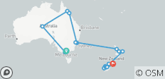  Highlights von Australien und Neuseeland (mit internem Flugverkehr, 2027/2028) (23 Destinationen) - 23 Destinationen 